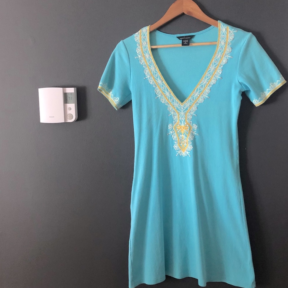 Moda International turquoise dress Size S